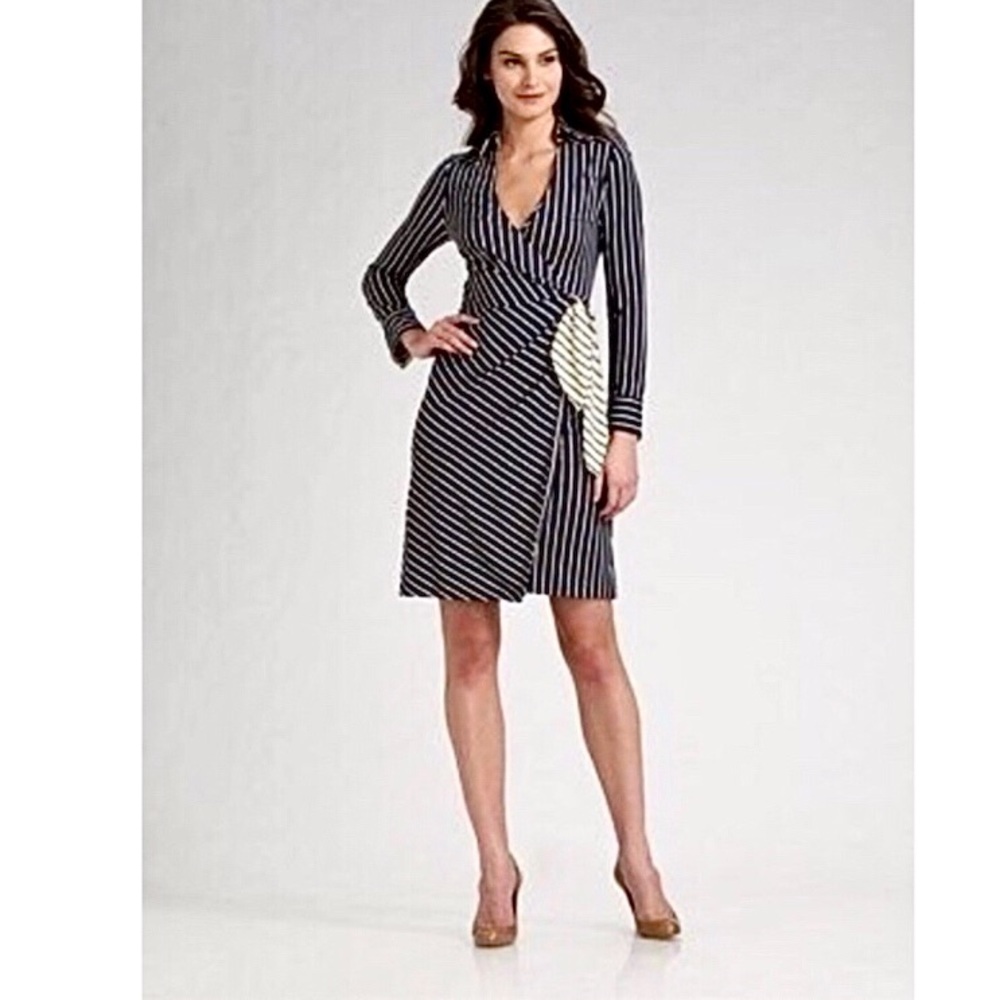 Diane von Furstenberg Rona Ropes Navy Wrap Dress